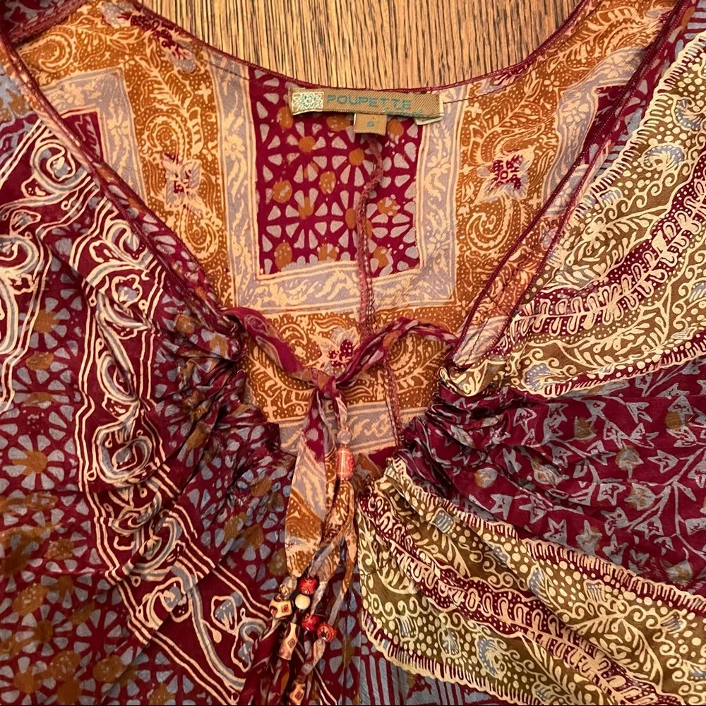 Vintage silk printed tunic - Picture 5 of 5